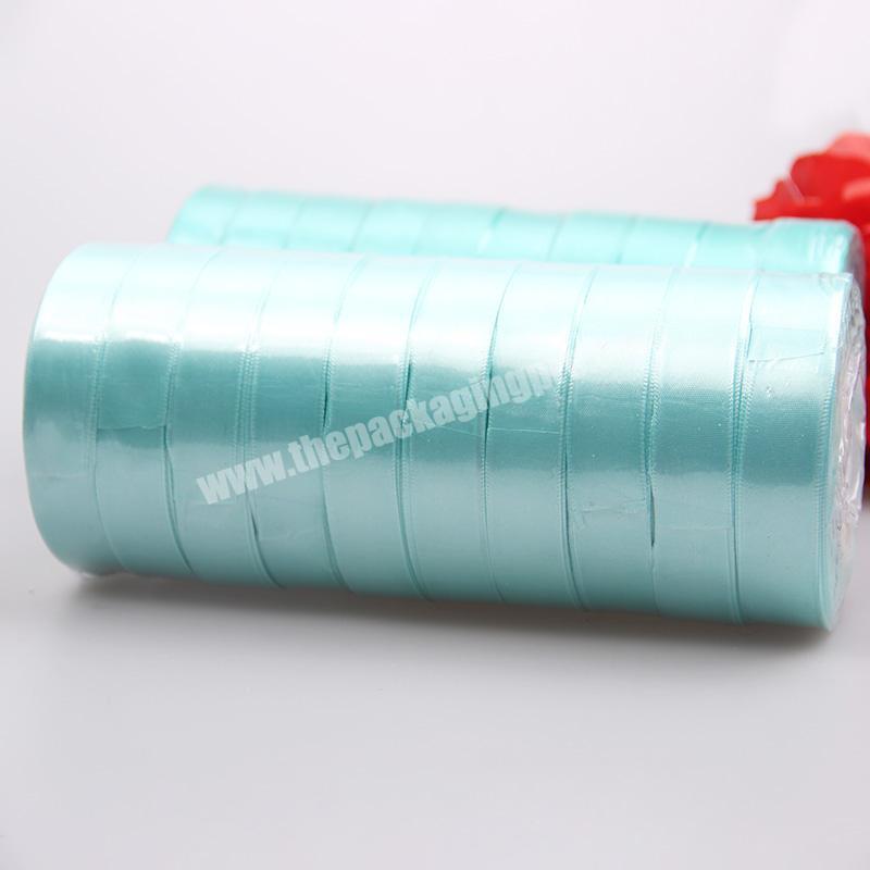 Wholesale 2cm Custom Printed Logo DIY Solid Colorful Satin Ribbon