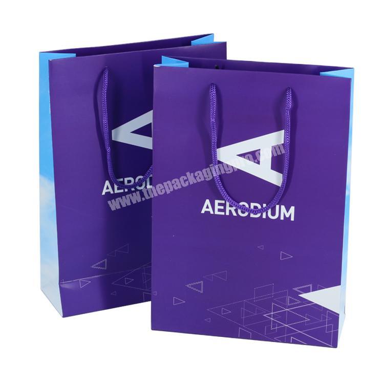 Wholesale 350gsm shopping printed paper gift custom grocery printed logo paper bags