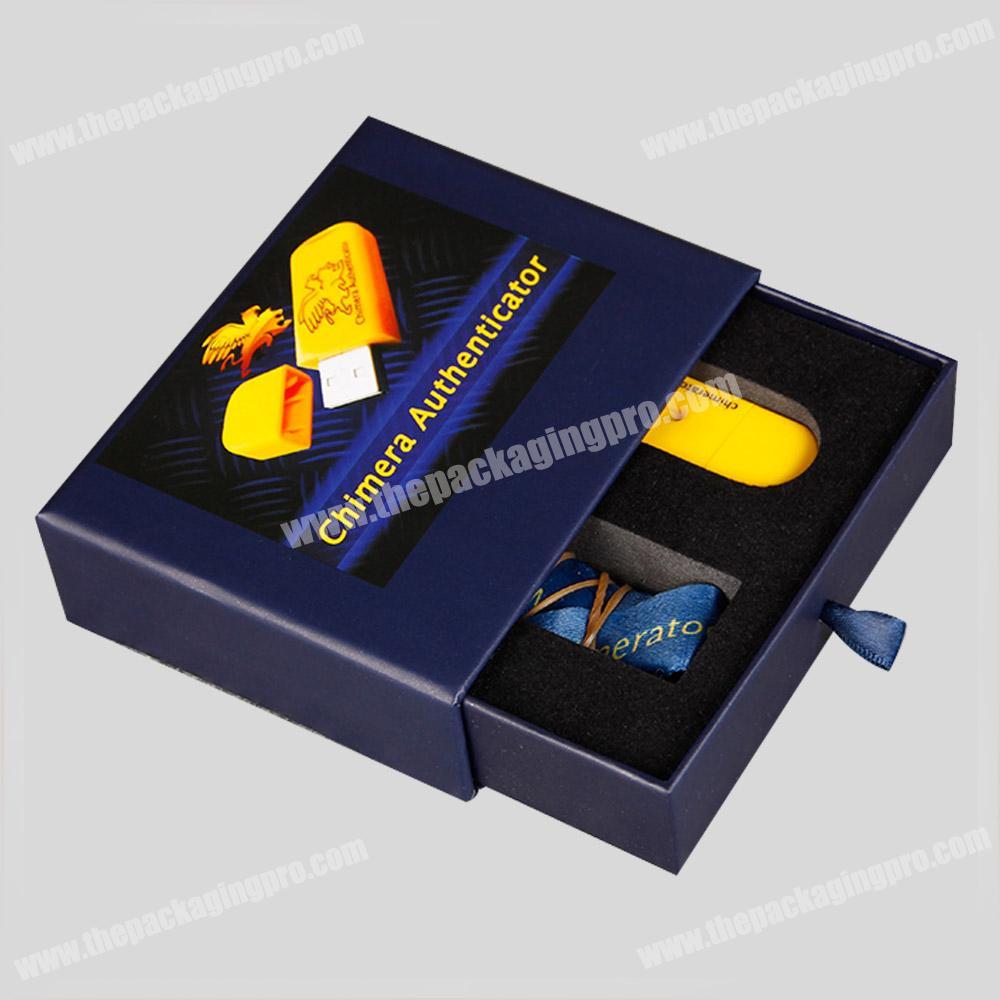 Wholesale alibaba luxury USB box flash drive paper gift drawer box packaging