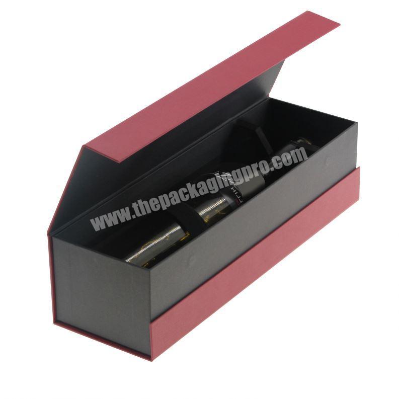 Wholesale and custom exquisite red liquor glass magnetic wine packaging gift packaging+boxes