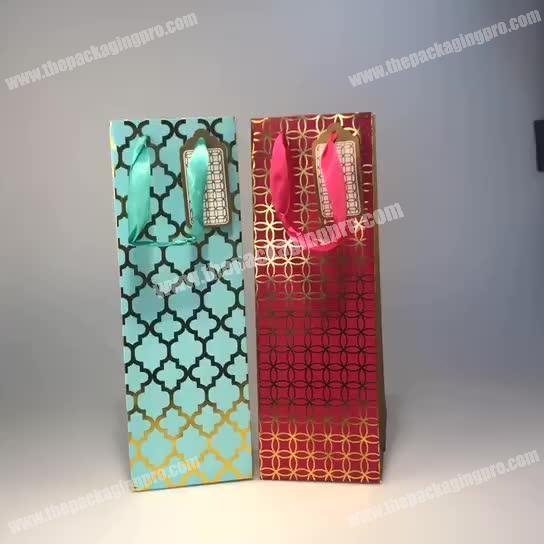 Wholesale Attractive and Durable High Quality Paper Packaging Gift Bag Wine Packaging Bag