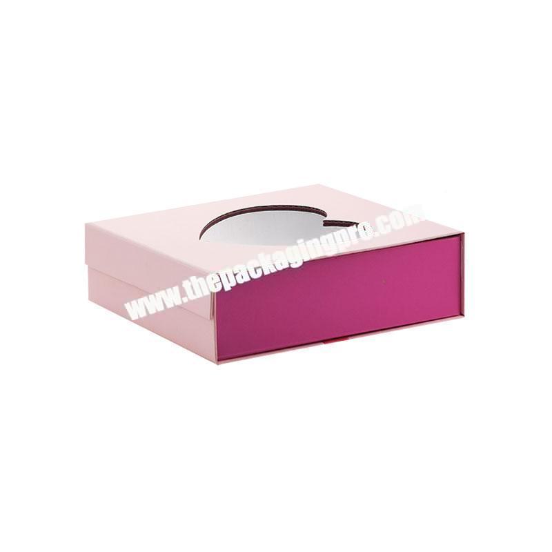 Wholesale bespoke luxury pink rigid magnetic lock folding gift boxes
