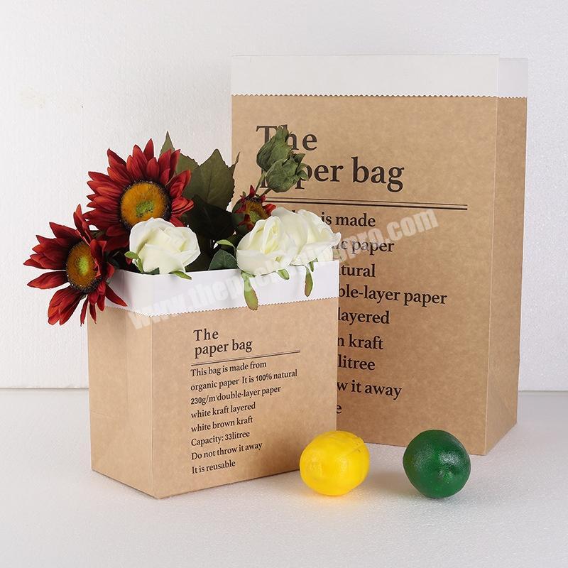 Wholesale Best Selling Kraft Fresh Flowers Packaging Hug Bags Dried Flower Paper Bag