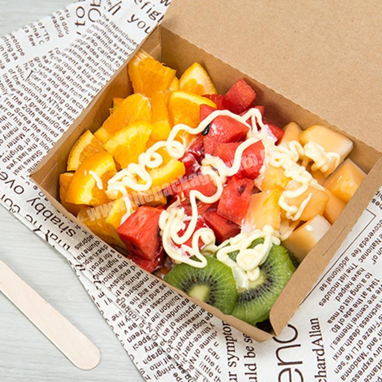Wholesale Biodegradable kraft  Food Container Packaging Salad Take Away Box