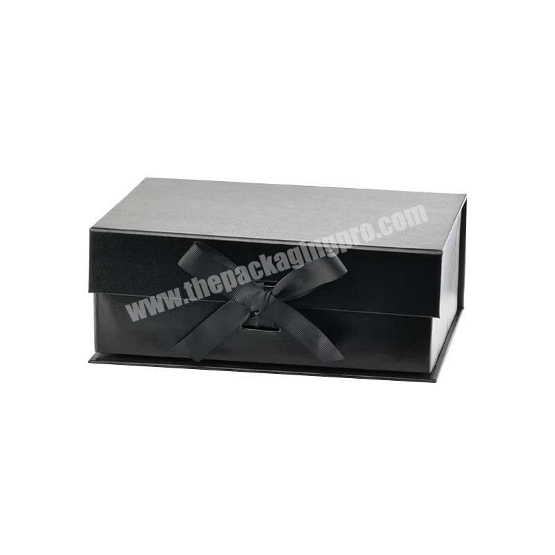 Wholesale black A5 size folding flat gift box with custom printing