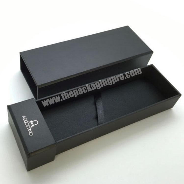 wholesale black drawer cardboard gift box for pen