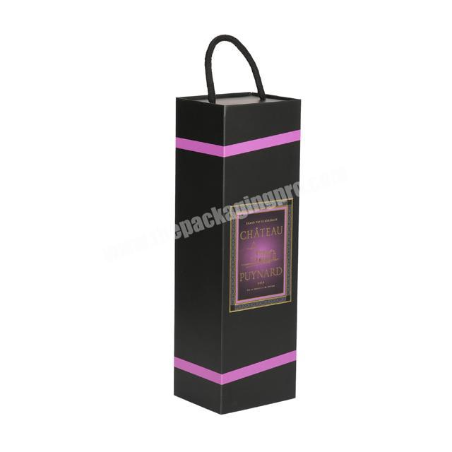 wholesale black gift single bottle magnetic wine box