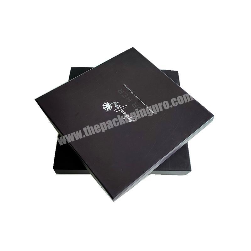 wholesale Black hot sale Custom logo Flap Lid cosmetics printed gift box