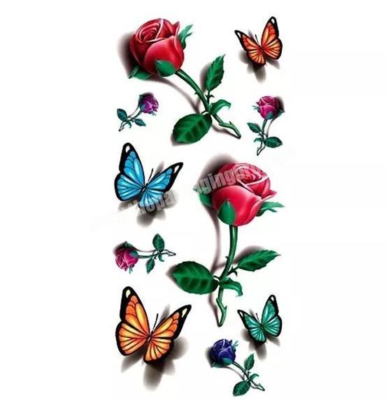 Wholesale body decal temporary flower 3D tattoo sticker for girl