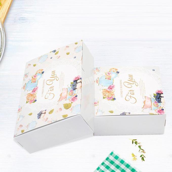 Wholesale British Flower Cupcake Boxes Gift Packaging Wedding Party Maccaron Baking Package Vintage Floral Kraft Paper Cake Box