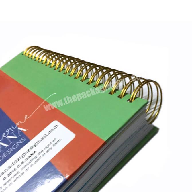 Wholesale Bulk Custom Paper Cardboard Hard Cover Double Spiral Binder Printed Notebook Journals