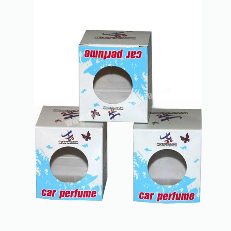 wholesale car perfume paper box with logo ,paper packaging box with window
