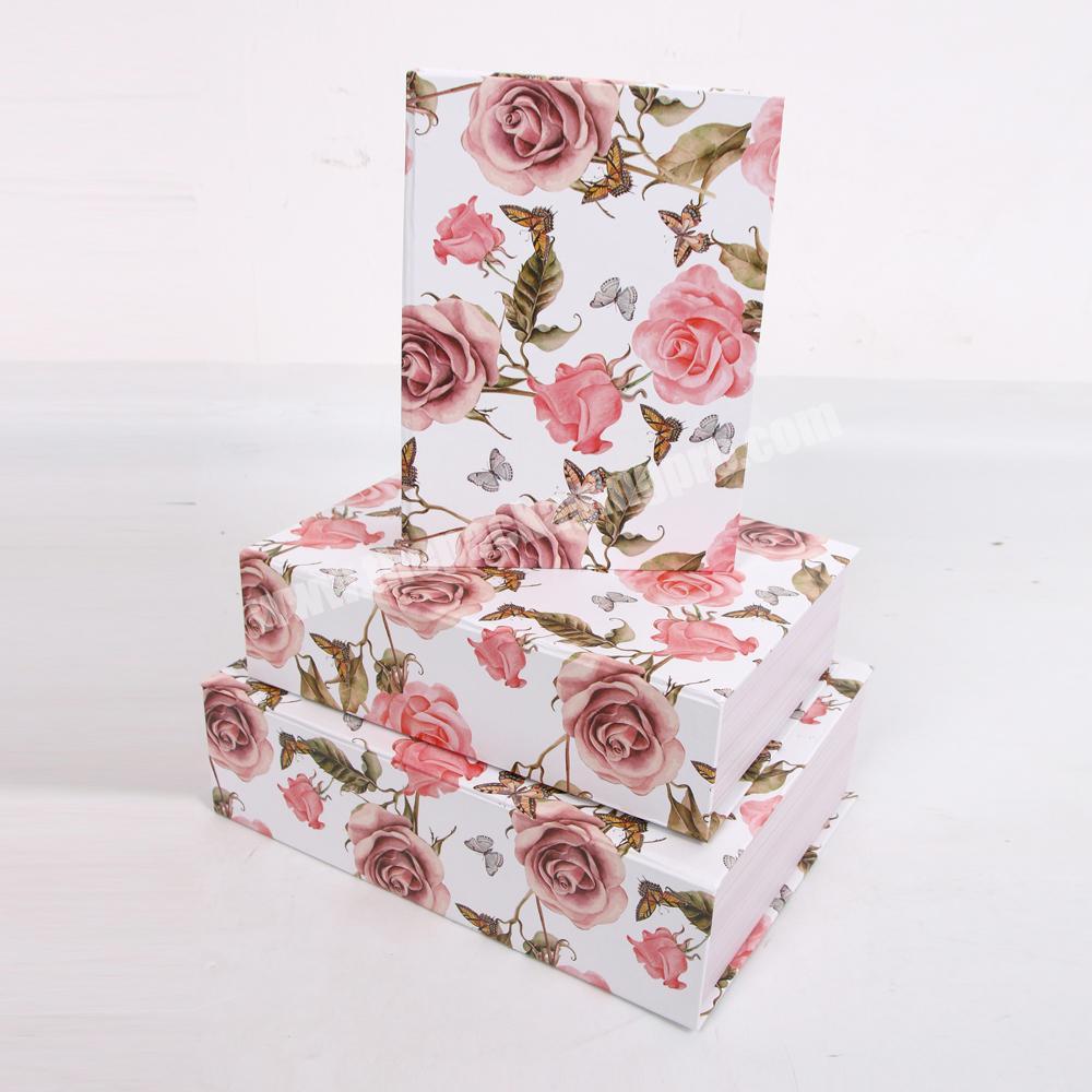 Wholesale Cardboard Book Shaped Storage Boxes Set Of Three Pieces