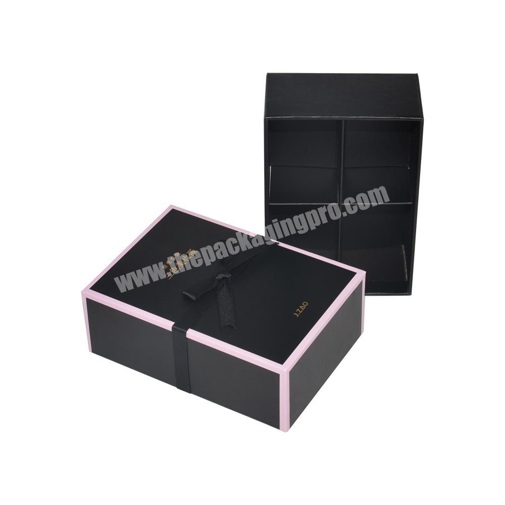 Wholesale Cardboard Custom Wedding Small Gift Box With Lid And Base Paper Packaging Hat Box With Bow Tie