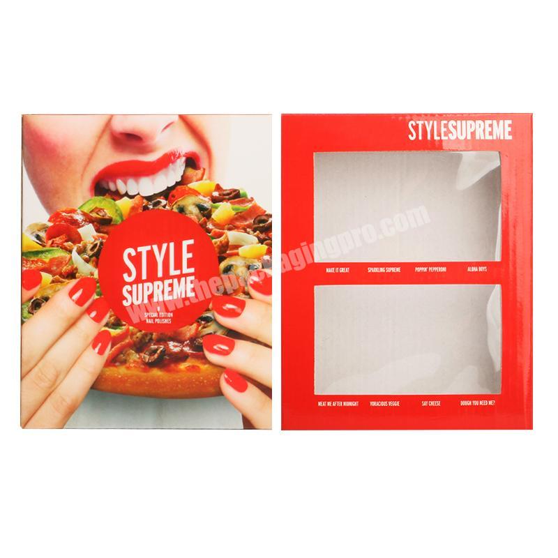 Wholesale Cheap Custom Printed  Corrugated Pizza Box With Die Cut Window
