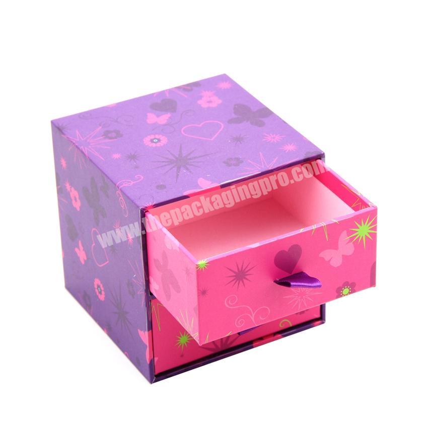 Wholesale Cheap Price Luxury Famous hardboard double deck drawer paper box with your own hot stamping logo
