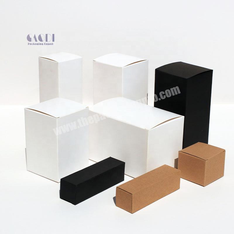 Wholesale Cheap Price Small Size White Black Plain  Beauty Makeup Cosmetics Gift Packaging Paper Boxes