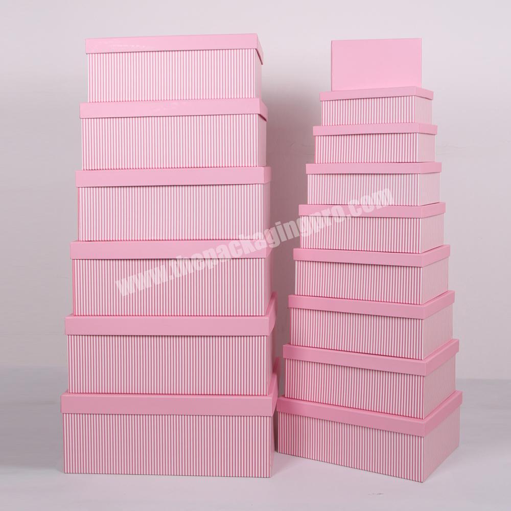 Wholesale Cheap Rectangle  Hard Cardboard Gift Packaging Paper Box With Lid