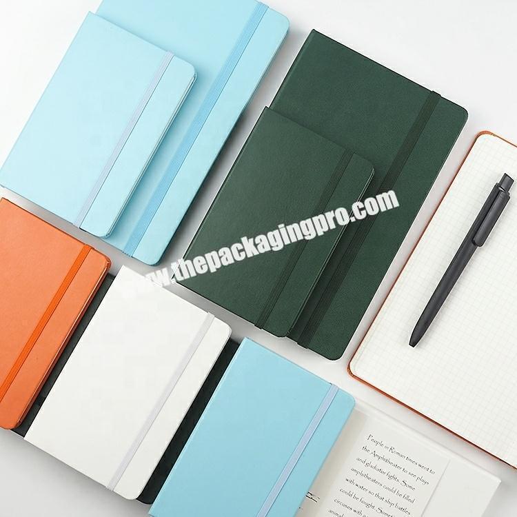 Wholesale Cheap School Student Leather Bound Journal Notebook With Dotted Grid Lined Paper Plain Blank Note Book With Ribbon