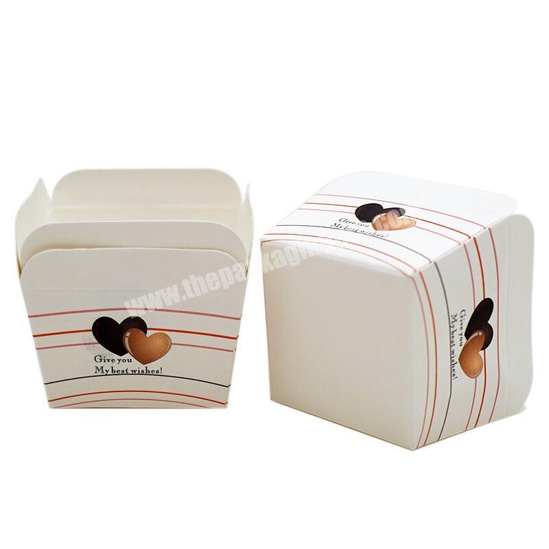 Wholesale Cheapest Square Custom Design Printed Food Grade Paper Single Cupcake Packing Liner Box