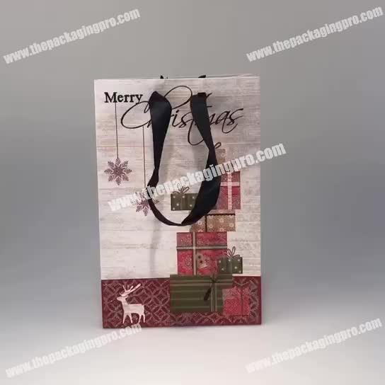 Wholesale China Manufacturer Handmade Elegant Cheap Christmas Gift Bag with Ribbon