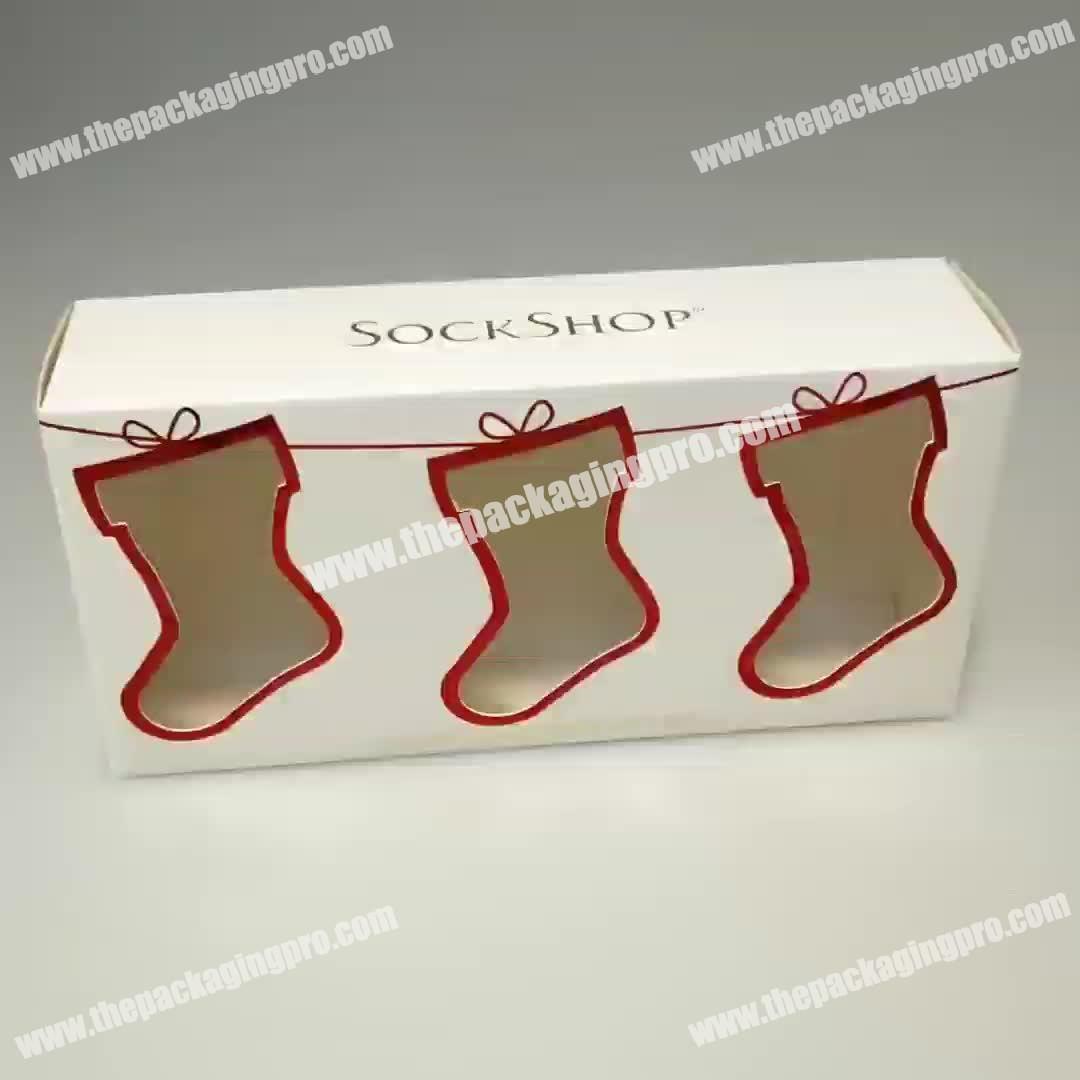 Wholesale China Manufacturer Made Cheap Cost Folding Paper Packaging Socks Boxes with PVC Window
