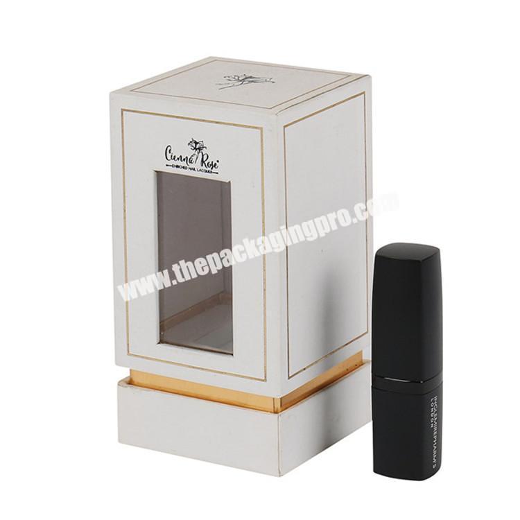wholesale clear window paper box lipstick packaging