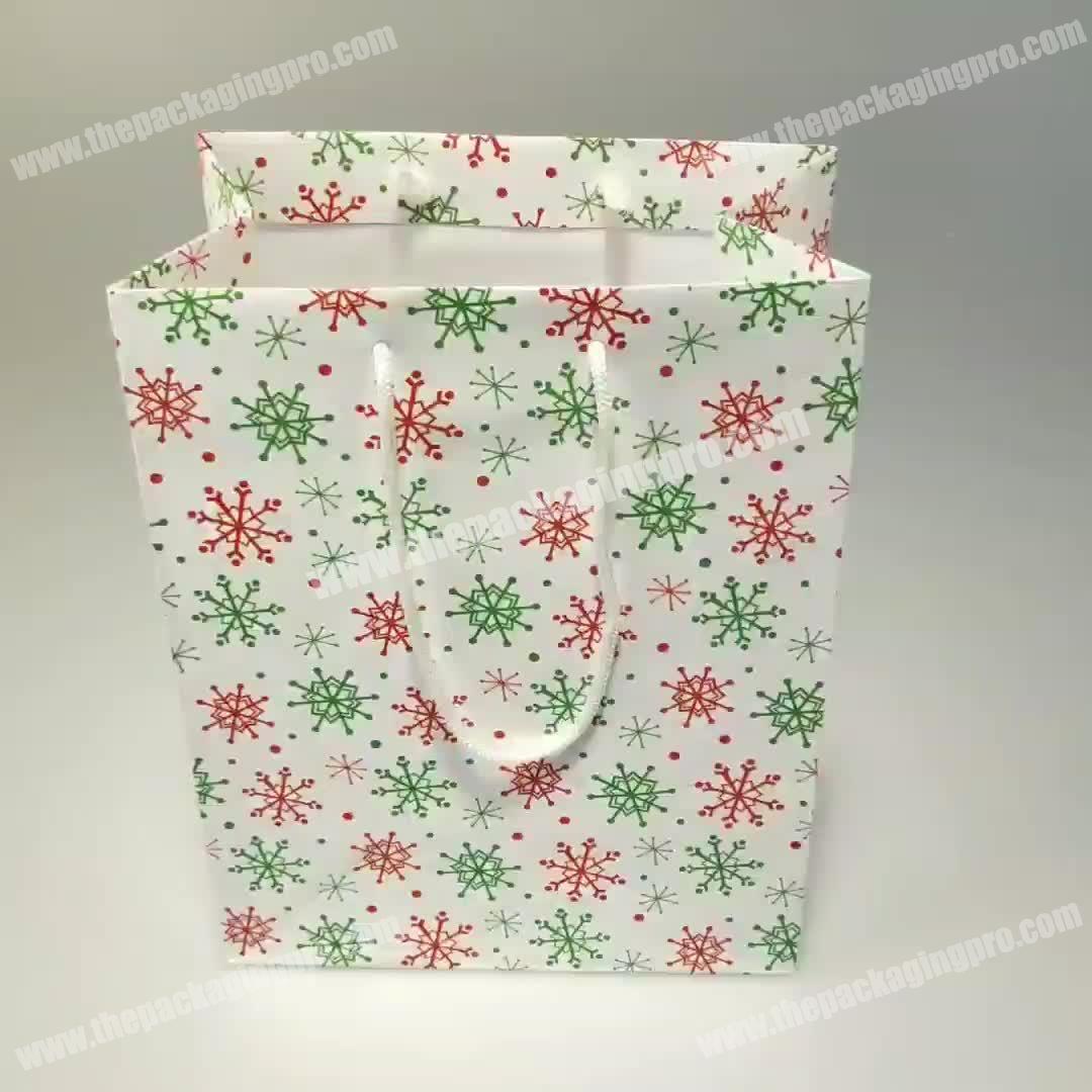 Wholesale Colorful Luxury Christmas Gift Bags Paper Shopping Bags Beautiful Paper Shopping Gift Bags with Tag