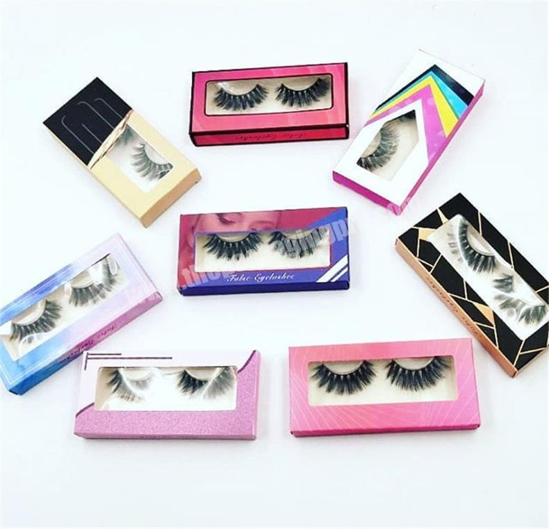 Wholesale Colorful Paper Package Glitter Empty Eyelash Packing Paper Box with Lid