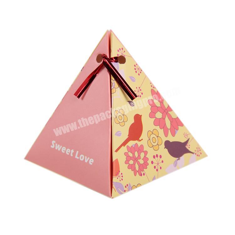 Wholesale Cone Candy Boxes Chocolate Packaging Folding Paper Box with Butterfly Flower Decor for Weddings