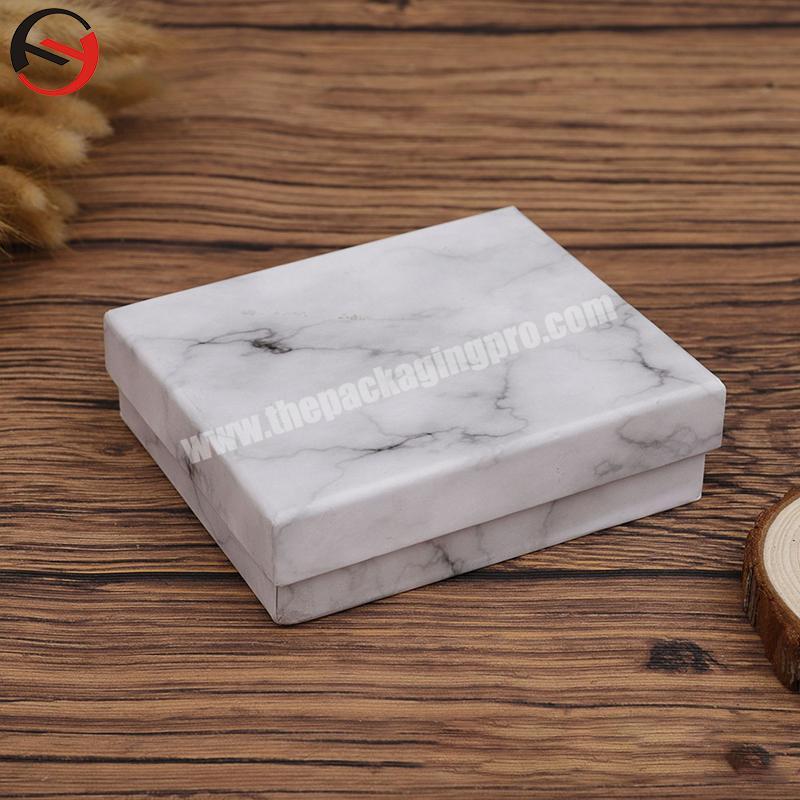 Wholesale cotton filled jewelry box marble jewelry boxes gift bag set custom