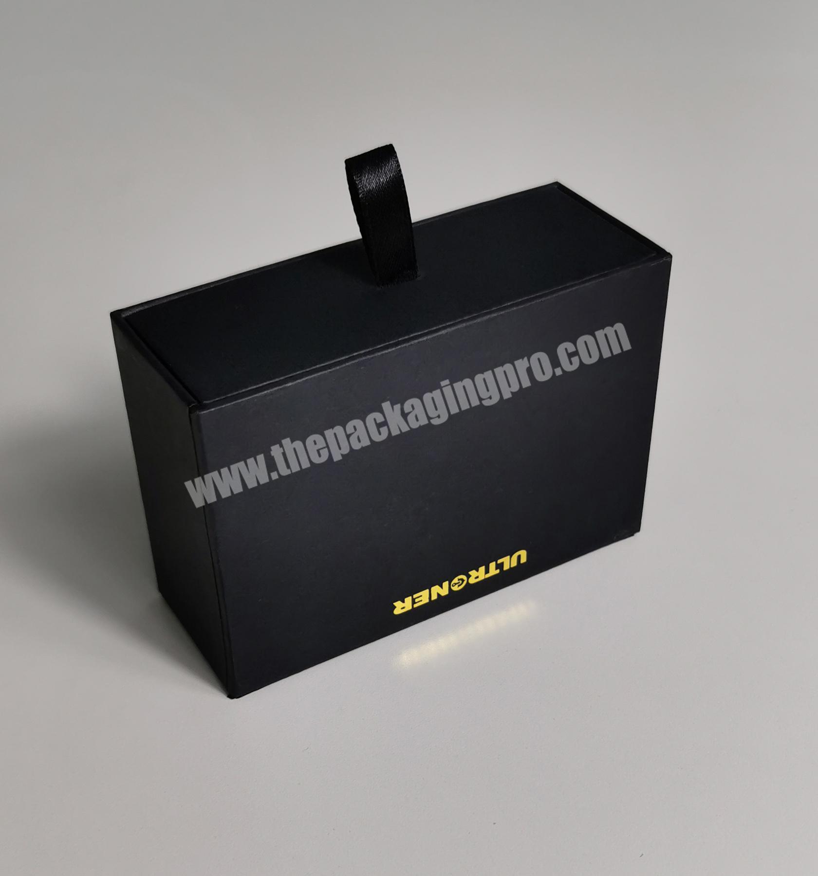 Wholesale Custom Black Cardboard Paper Packaging Drawer Boxes With EVA Insert