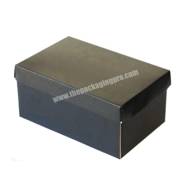 Wholesale custom black collapsible cardboard corrugated box for shoes packaging