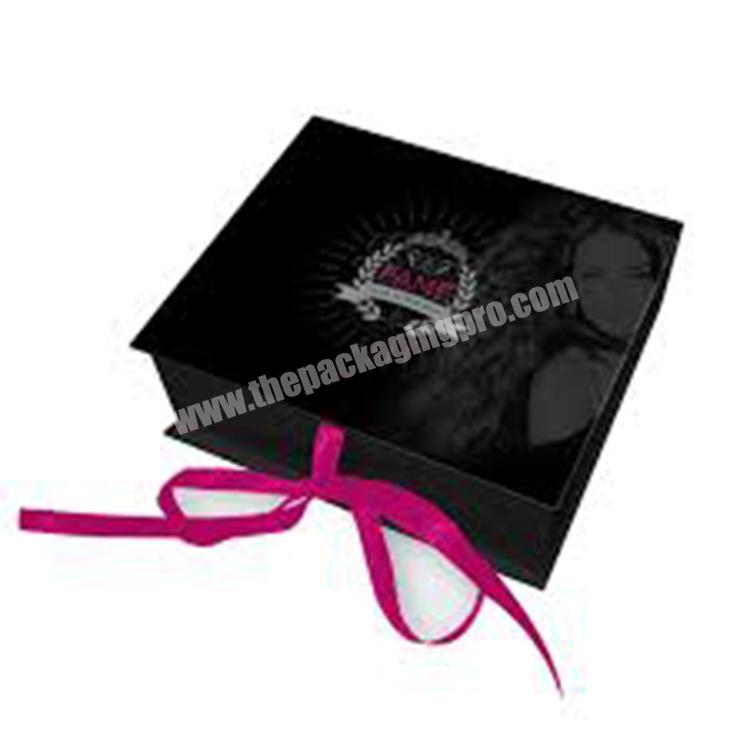 wholesale custom black paper wig box packaging