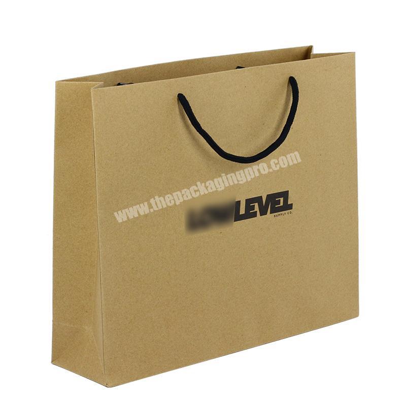 Wholesale custom brown kraft paper bag for clothes and shoes shopping bag