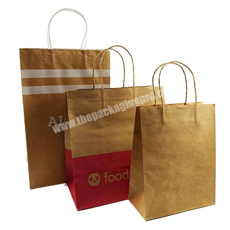 Wholesale Custom Brown Kraft Paper Printed Shopping Bags for Clothes