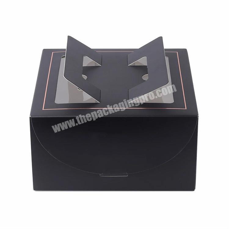 Wholesale Custom Cake Boxes, Black Cup Cake Box Packages, Birthday Clear Cake Packaging for Sale