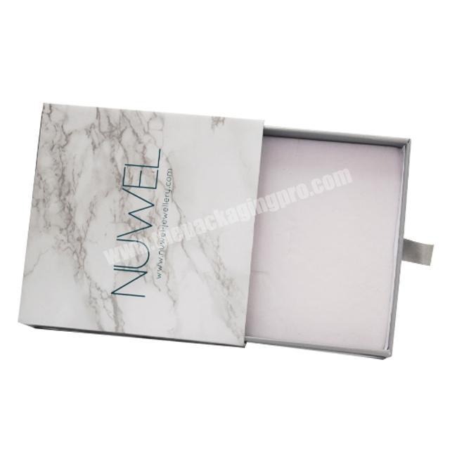 Wholesale Custom Cardboard Luxury Jewelry Gift Packaging Box Drawer Marble Printing Paper Box