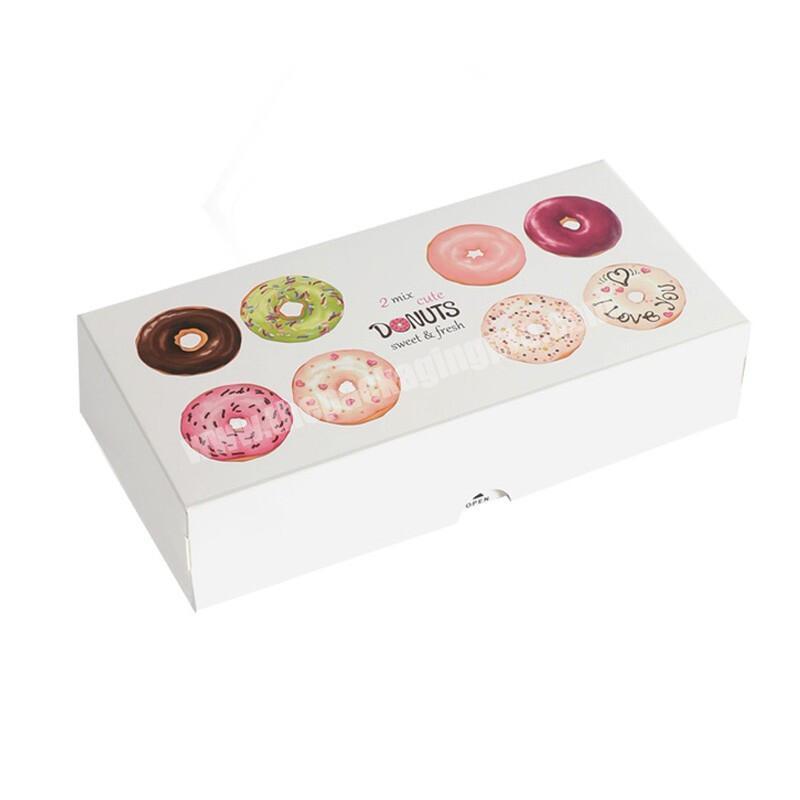 Wholesale Custom Color Printed Pastry Donuts Take-out Paper Packing Box