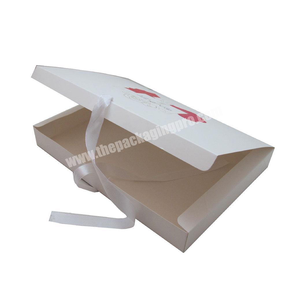 Wholesale Custom Design Luxury Women Hair Extension White Cosmetic Personalized Logo Boxes Cardboard Package With Ribbon