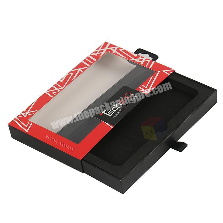 wholesale custom drawer phone case box with PVC window