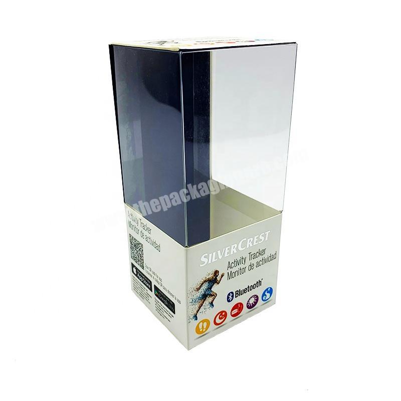 Wholesale custom easy fold Coated paper printed small packaging boxes with clear windows