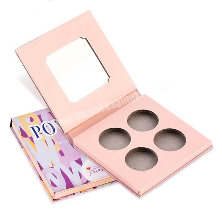 Wholesale Custom Empty Eyeshadow Palette Packaging 4 Colors Paper Box Cosmetic Powder Craft Paper Box For Eye Shadow