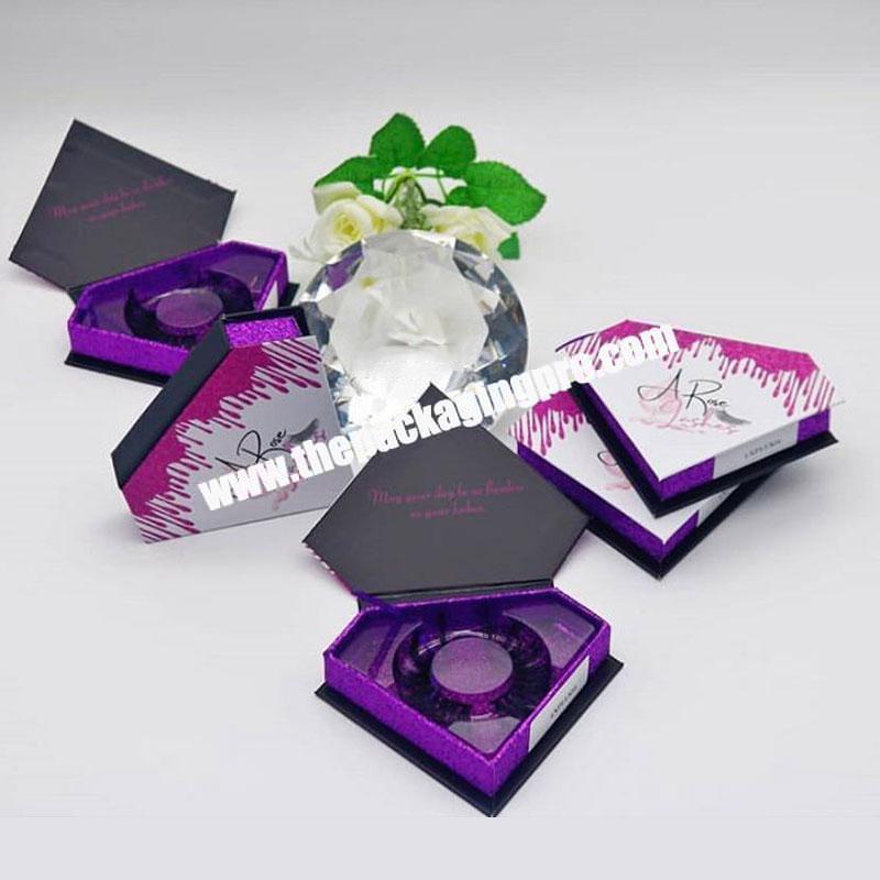 wholesale custom eyelash packaging box with logo name label lash boxes packaging faux mink lashes strips empty case bulk