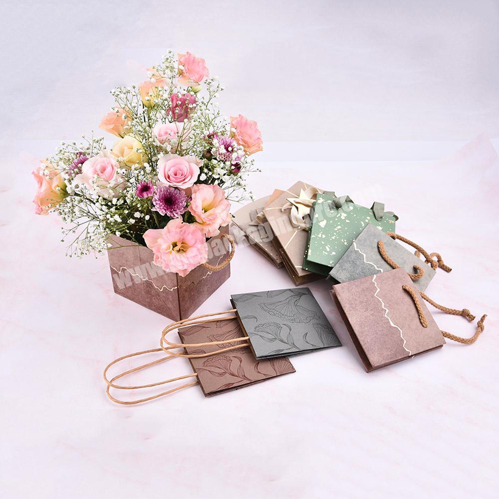 wholesale custom flower bouquet gift carrier paper bags