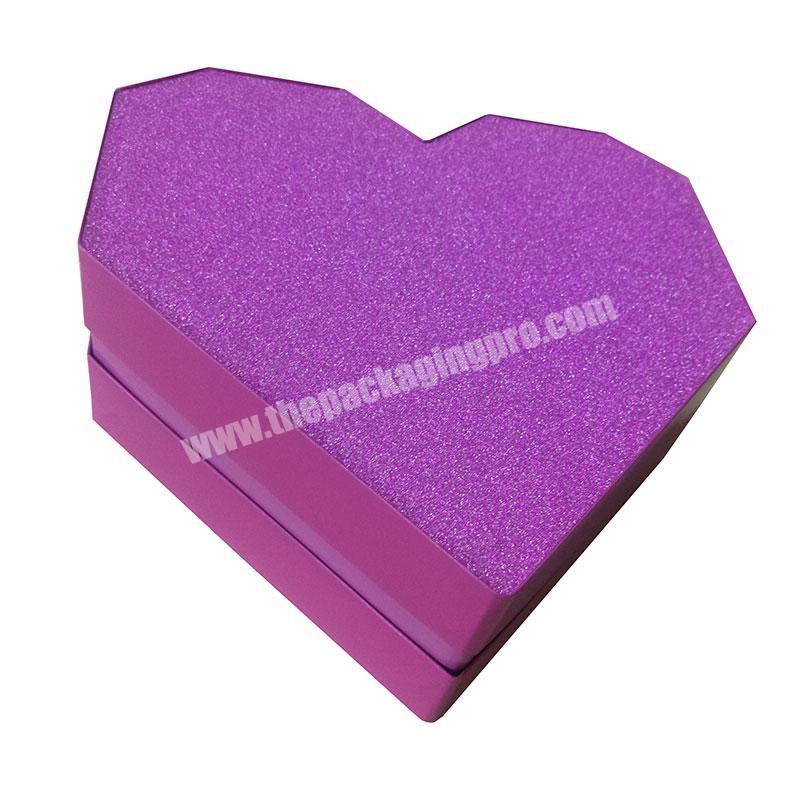 Wholesale custom glitter heart shaped cardboard gift box with lid