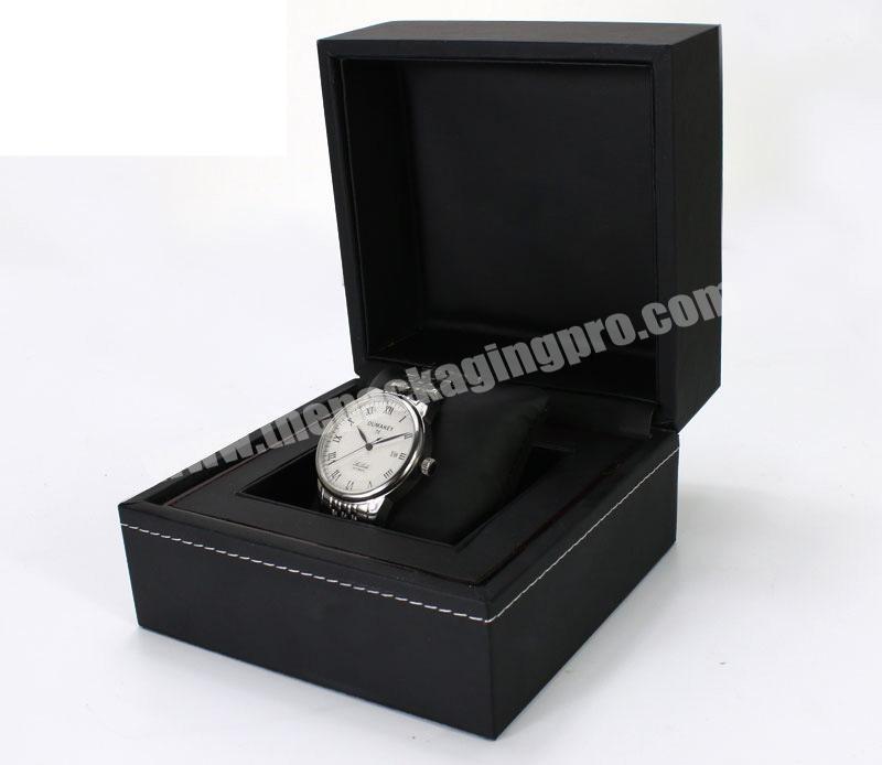 Wholesale custom leather watch box black jewelry display box jewelry packaging box