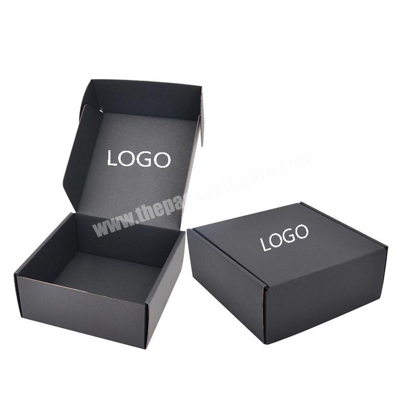Wholesale Custom Logo black corrugated shipping mailing cardboard box packaging