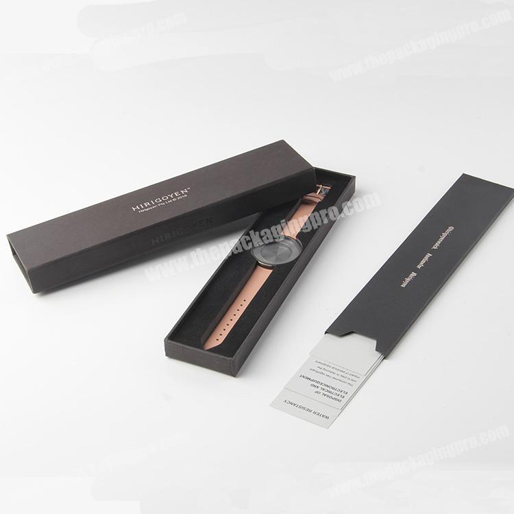 wholesale custom logo black watch cardboard gift box with sleeve