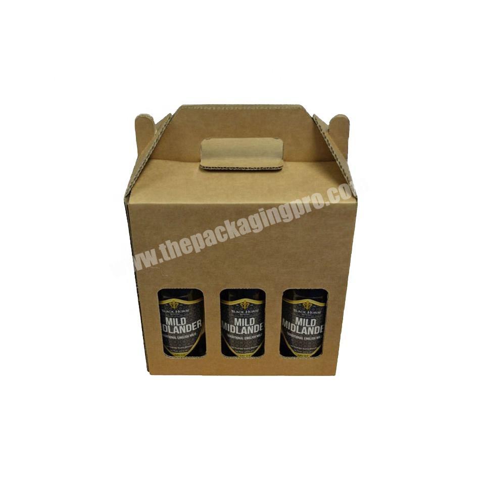 Wholesale custom logo corrugated paper wine gift box cardboard 6 pack bottle beer packaging boxes